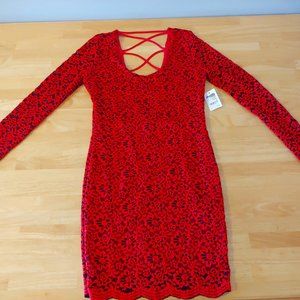 black and red lace dress